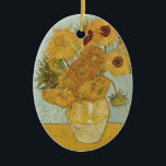 Van Gogh Sunflowers Ceramic Tree Decoration<br><div class="desc">Vincent Van Gogh - Vase with 12 Sunflowers.</div>
