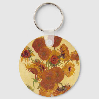 Van Gogh Sunflowers (F454) Vintage Fine Art Key Ring