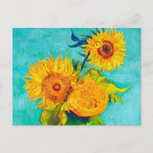 Van Gogh Sunflowers  Invitation Postcard (Front)