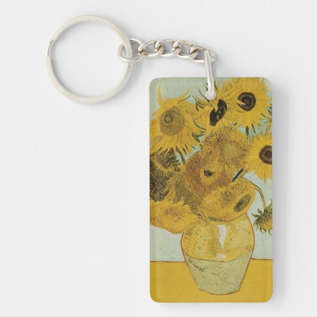 Van Gogh Sunflowers Keychain (Front)