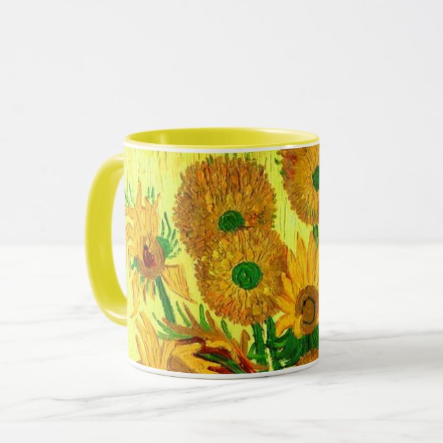 Van Gogh Sunflowers Mug (Front Left)