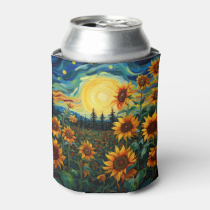Van Gogh Sunflowers Painting Can Cooler