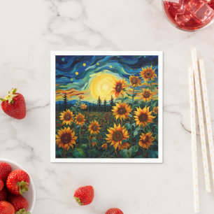 Van Gogh Sunflowers Painting Napkin