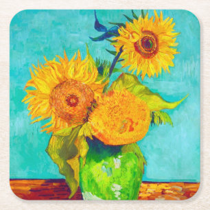 Van Gogh Sunflowers Paper Coaster