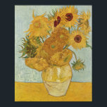 Van Gogh Sunflowers Poster<br><div class="desc">Vincent Van Gogh - Vase with 12 Sunflowers.</div>