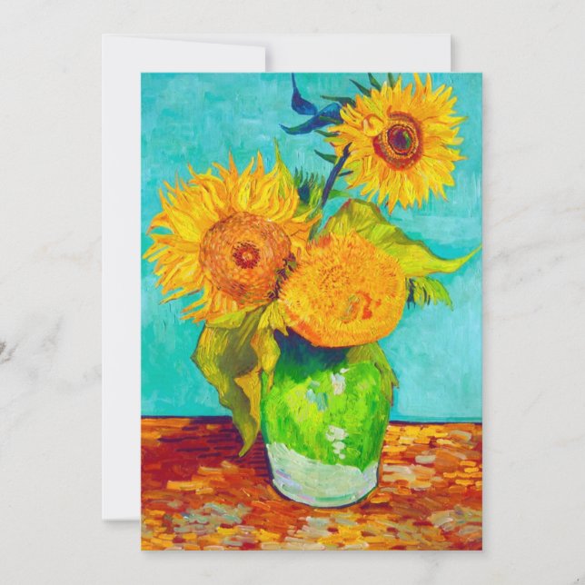 Van Gogh Sunflowers  Save The Date (Front)