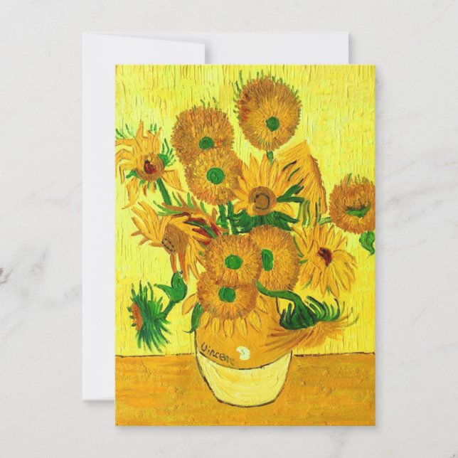 Van Gogh Sunflowers Save The Date (Front)