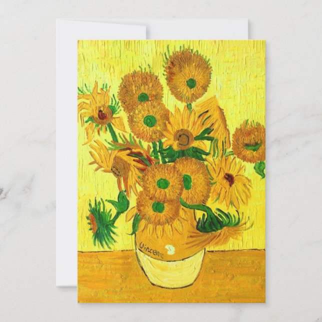 Van Gogh Sunflowers Save The Date (Front)