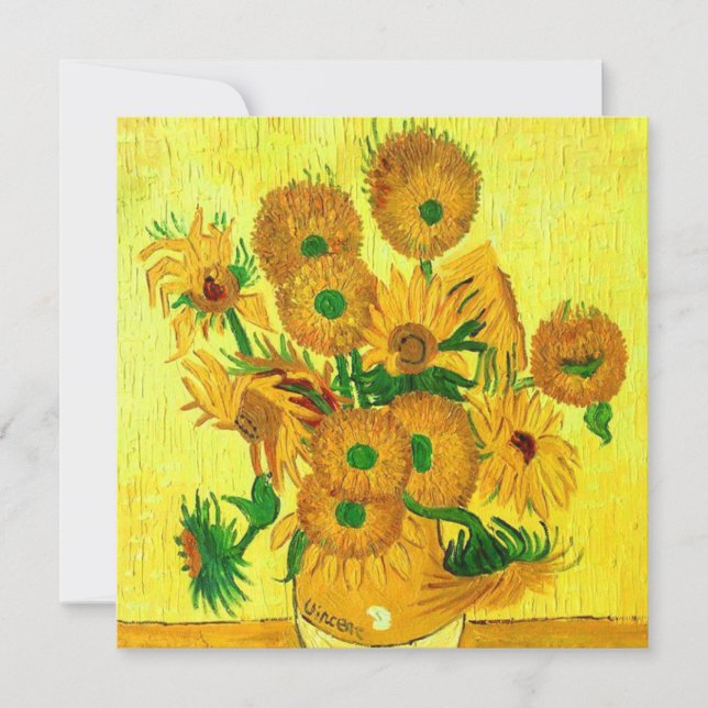 Van Gogh Sunflowers Save The Date (Front)