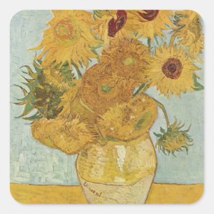 Van Gogh Sunflowers Square Sticker