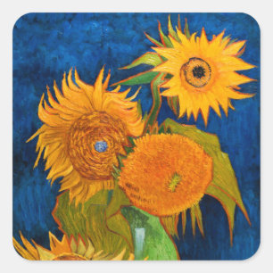 Van Gogh Sunflowers Square Sticker