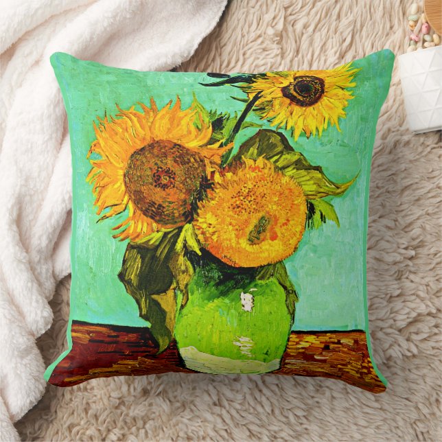Van Gogh - Sunflowers, Three, Cushion (Blanket)
