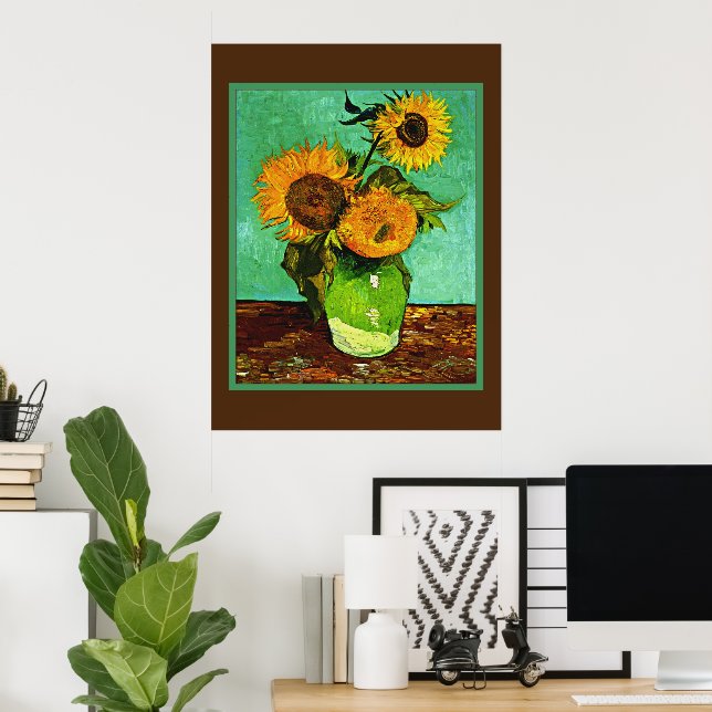 Van Gogh - Sunflowers, Three, Poster (Home Office)
