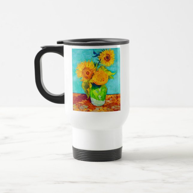 Van Gogh Sunflowers  Travel Mug (Left)