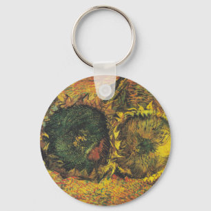 Van Gogh Sunflowers - Vintage Golden Floral Art Key Ring