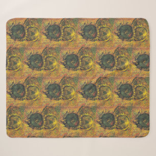 Van Gogh Sunflowers - Vintage Golden Floral Art Sherpa Blanket