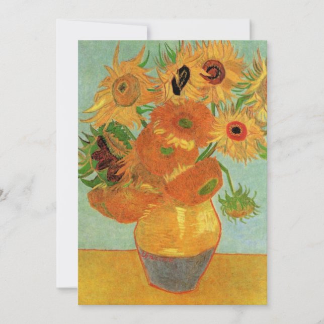 Van Gogh Sunflowers Wedding Invitation (Front)