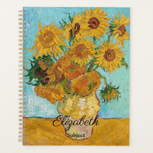 Van Gogh Sunflowers Yellow Flowers  Floral  Planner
