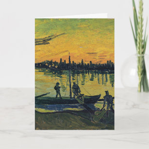 Van Gogh Sunset Arles - Vibrant Yellow River Card