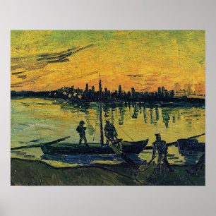 Van Gogh Sunset Arles - Vibrant Yellow River Poster
