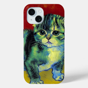 Van Gogh Tabby Cat iPhone 15 Case