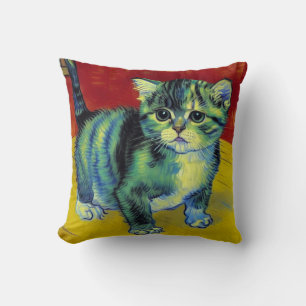 Van Gogh Tabby Cat Cushion