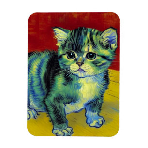 Van Gogh Tabby Cat Magnet