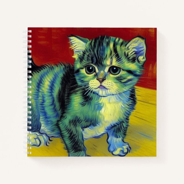 Van Gogh Tabby Cat Notebook (Front)