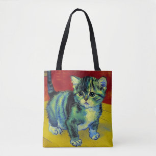 Van Gogh Tabby Cat Tote Bag