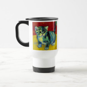 Van Gogh Tabby Cat Travel Mug