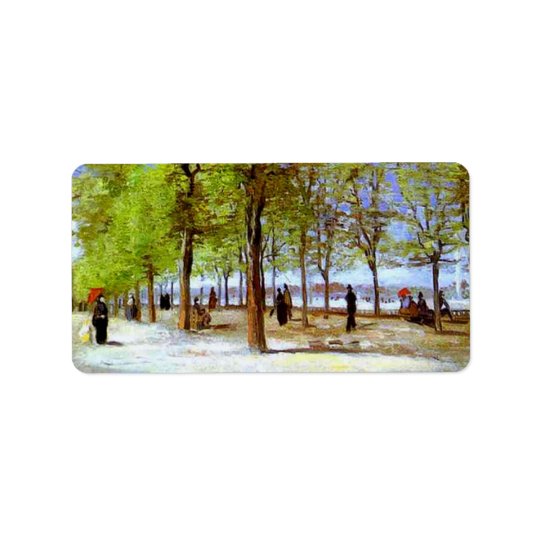 Van Gogh - Terrace in the Luxembourg Garden Address Label