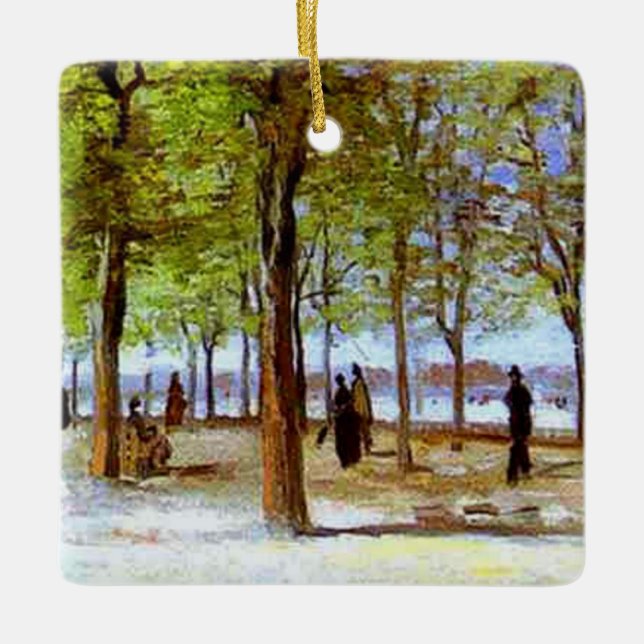 Van Gogh: Terrace in the Luxembourg Garden Ceramic Ornament (Front)