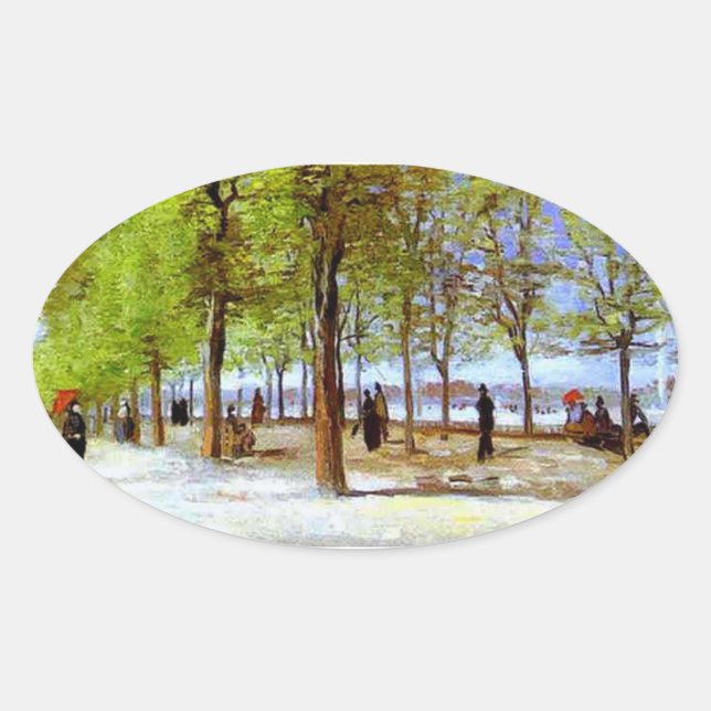 Van Gogh: Terrace in the Luxembourg Garden Oval Sticker (Front)