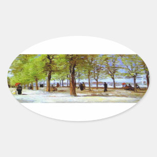 Van Gogh: Terrace in the Luxembourg Garden Oval Sticker