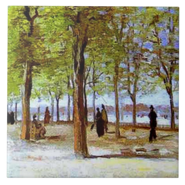 Van Gogh: Terrace in the Luxembourg Garden Tile (Front)