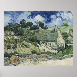 Van Gogh - Thatched Cottages At Cordeville Poster