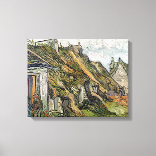 Van Gogh Thatched Sandstone Cottages in Chaponval  Canvas Print