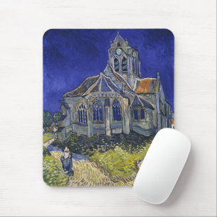 Van Gogh The Church at Auvers Blue Sky Art Mouse Mat