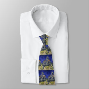 Van Gogh The Church at Auvers Blue Sky Art Tie