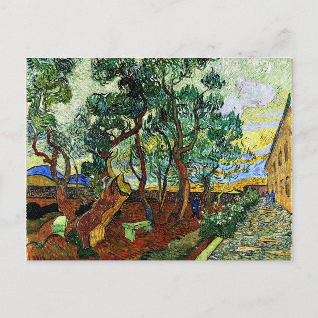 Van Gogh - The Garden of the Asylum Postcard (Front)