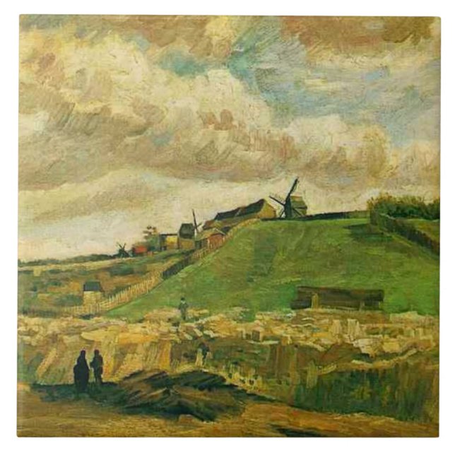 Van Gogh, The Hill of Montmarte Tile (Front)