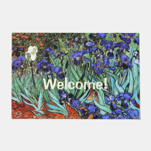 Van Gogh The Irises Flowers Floral Welcome Doormat