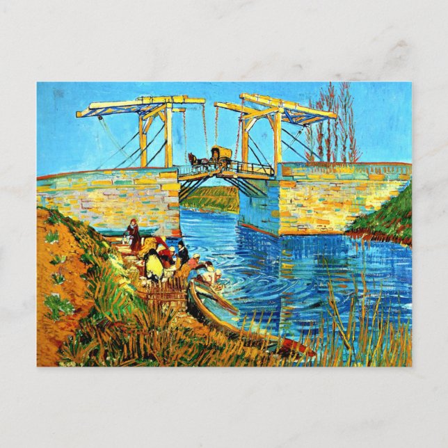 Van Gogh - The Langlois Bridge at Arles with Women Postcard (Front)