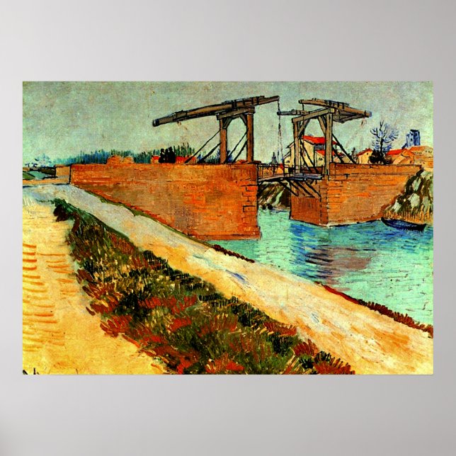 Van Gogh - The Langlois Bridge with Road Poster (Front)