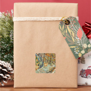 Van Gogh - The Large Plane Trees Square Sticker
