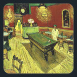 Van Gogh - The Night Cafe, famous painting, Square Sticker<br><div class="desc">Vincent van Gogh artwork,  The Night Café</div>