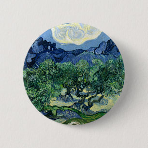Van Gogh The Olive Trees Landscape Painting 6 Cm Round Badge