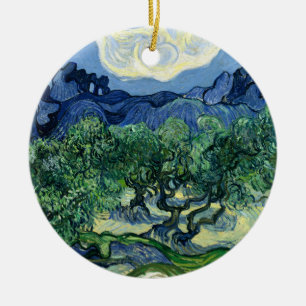 Van Gogh The Olive Trees Landscape Painting Ceramic Tree Decoration