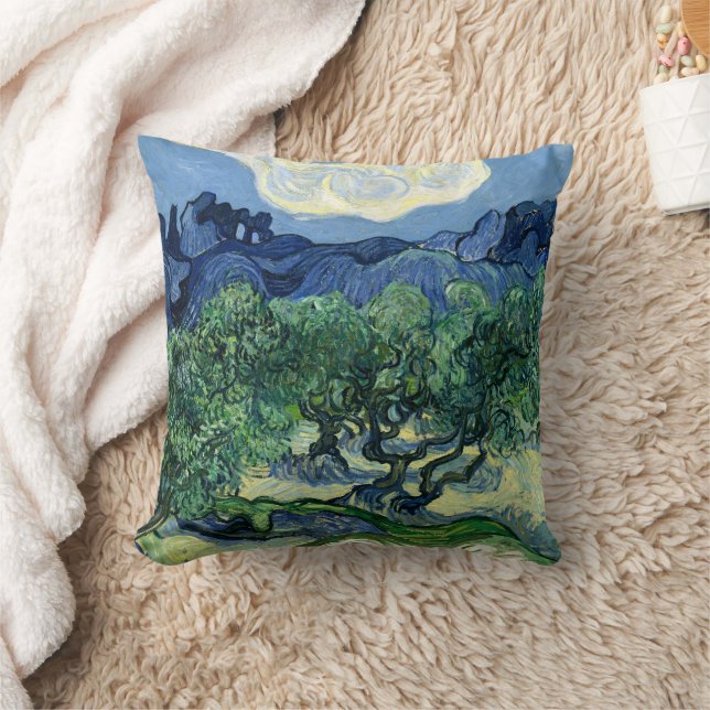 Van Gogh The Olive Trees Landscape Painting Cushion (Blanket)