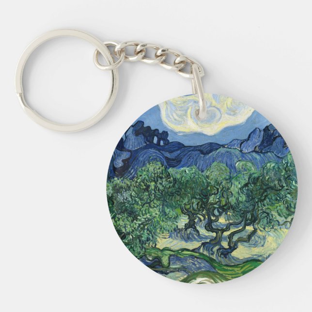 Van Gogh The Olive Trees Landscape Painting Key Ring (Front)